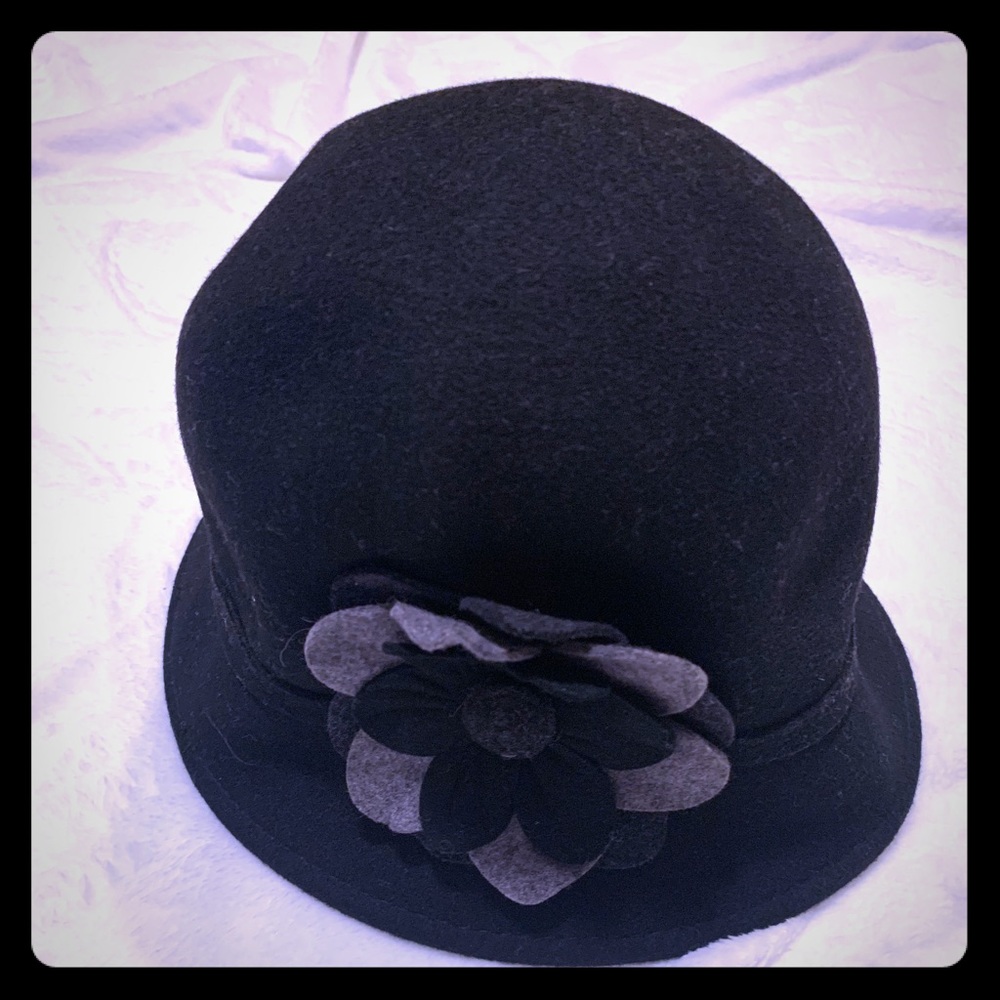 Black and grey winter hat